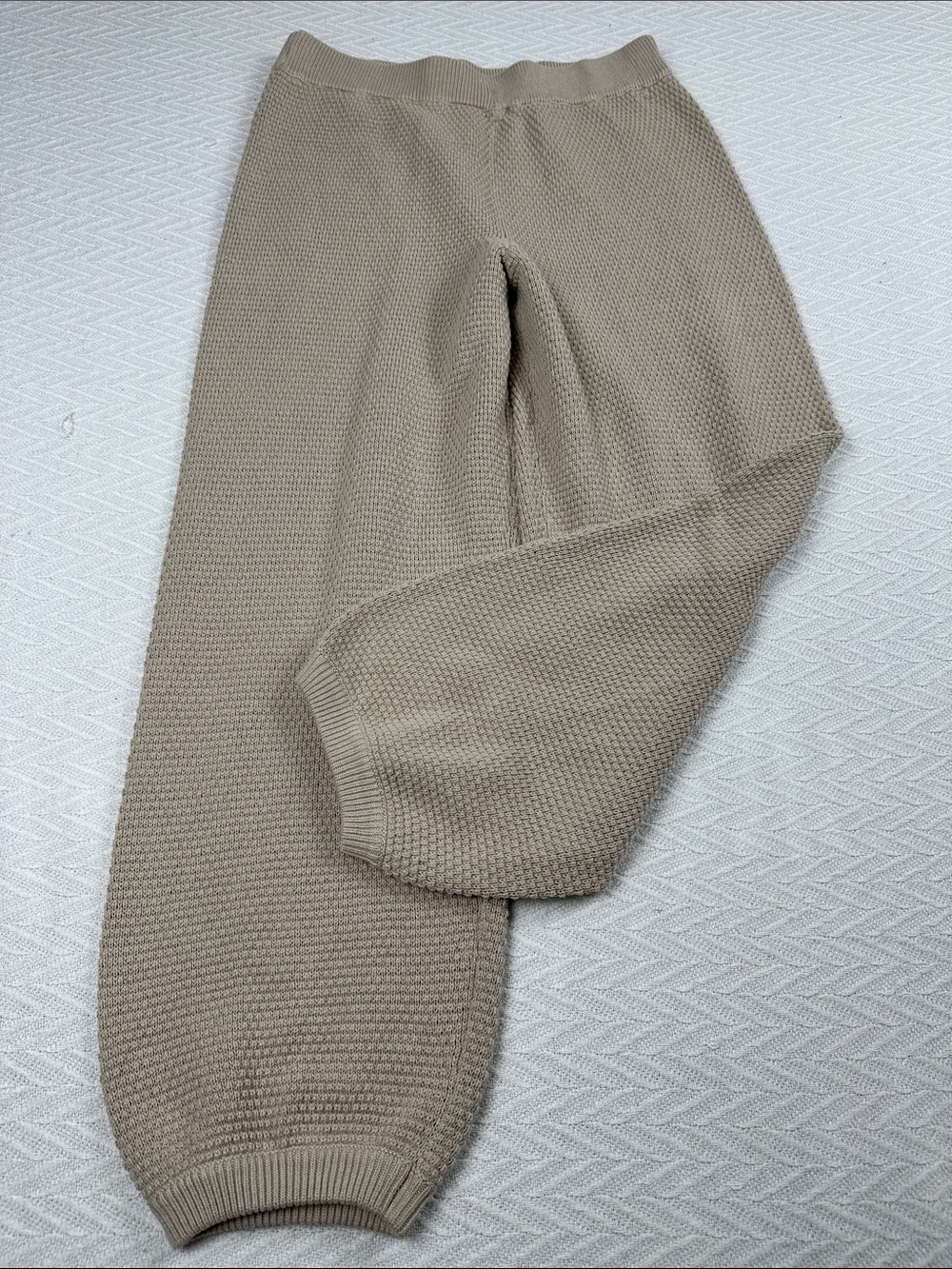 FP Beach Cotton barrel Knit Jogger Pants beige Beachy lounge boho minimalist